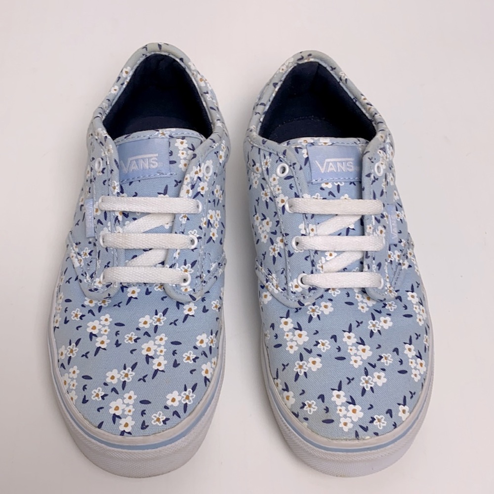 Vans Zusiqm Atwood Floral Light Blue White Lifestyle Canvas Sneakers